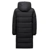 Men's Down BONJEAN Hooded Winter Jackets For Male 2023 Warm-Keep Clothing Full Sleeve Parkas Black Long Coat Couple BJ3399