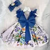 Robes de fille Fleurs Costum pour filles Vêtements de mariage 1 à 8 ans Été Princesse Fête Événements Robe de bal Vêtements pour enfants Robes de soirée