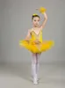 Vêtements de scène Jupe de ballet pour enfants Costume de performance Little Swan Dance Tu Fluffy Yarn Bretelles Filles Vêtements