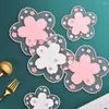 Bord Mattor 4st Cherry Blossom Heat Isolation Mat Silikon Family Office Anti-Scid Tea Placemats Cup Milk Mug Coffee