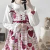 Women's Blouses Shirts Cute Harajuku White Shirt Ruffle Tops Blouse Long Sleeve Sweet Lolita Basic Button Up Shirts Autumn 100% Cotton 230222