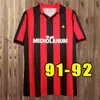 Retro-Trikots nach Hause FUSSBALLTRIKOTS Gullit Maldini Van Basten Fußball KAKA Inzaghi Mailand PIRLO SHEVCHENKO BAGGIO Mailand 88 89 91 92 93 94 95 96 97 98 99 00 1995 1999 2000