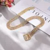 Choker Fashion Full Rhinestone Halsband för kvinnor Bijoux Shiny Silver Gold Color Button Statement smyckespresent