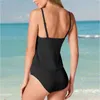 Kvinnors badkläder 2023 Sexig baddräkt tankini två -stycken strandkläder push -up monokini mode kvinnor solid bikini