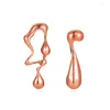 Stud Earrings Creative Personality Metal Asymmetric Trend Exaggerated Irregular Water Drop Funny Shape Earring Jewelry