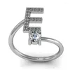 Trouwringen mode 26 letters zilveren ring voor vrouwen zirkon Resiseerbaar vrouwelijk verloving sieraden feest geschenk