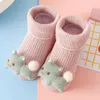 First Walkers Toddler Indoor Socks Born Baby Soft Prewalker Shoes Thick Winter Terry Cotton Girl Kids Rubber Sole Infant Boy Cartoon Sock