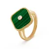 Glücksklee-Ring im 18-Stil, vierblättriger Cleef-Love-Goldring für Damen und Herren, luxuriöse Eheringe