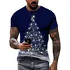 Camisetas para hombre Moda Festival de Navidad Fiesta Atmósfera Gráfico 3D Personalidad casual Divertido Impreso O-cuello Camisetas de manga corta Tops