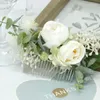 Coiffures Blanc Fleurs De Mariée Artificielles Peigne Boutonnières De Marié Corsage Invité De Mariage Épingles Bracelet Demoiselle D Honneur Mariage