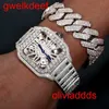 High Quality Fashion Iced Out WatchesMens Wrist Luxury Round Cut Lab Gr DDGU 6TOI36