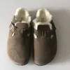 Designer Birkinstock Slippers Outlet Winter New Burken Fur Slippers Baotou Cork Women's Fashion Women's Shoes