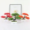 Flores decorativas 1pc Planta artificial Bonsai Simulação Cloud Pine em vasos de mesa Ornamentos top decoração de casa plantas verdes falsas maconha artes e