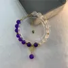 Strand Boheemian Natural Stone Round kralen Bracelet 8mm Damesjuwelen Crystal Jades Elastische touw Hanger Keten Yoga 7,5 inch y909