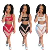 2023 Designer Summer Tracksuits Women Mesh Outfits Two Piece Set Sexy Tank Crop Top and Shorts Sweatsuits Sportswear See Through Clothes Wholesale items 9312