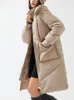 Женские траншевые пальто женская длинная куртка зимняя парка с толстыми хлопчатобумажными жактами с ростом нега