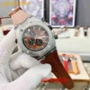 Hoogwaardige mode Iced Out Out Watchesmens Pols Luxury ronde Cut Lab Gr Ddgu 7uxb