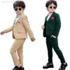 Conjuntos de roupas Spring Flower Boys Ternos formais Conjunto de roupas Crianças Casas Casas Pontas de colete 3pcs Casamento Tuxedo Suit de crianças infantil aniversário vêm w0222