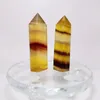 Декоративные фигурки отбрасывают естественный прозрачный Quartz Crystal Gemstone Point Point Флуорит фторит REIKI HEALING Chacra Rock Wholese