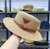 PRA Designer Straw Hat Trucker Hat Flat Hoge Hoge Kwaliteit driehoek Zon Vizier Emmer hoeden Outdoor Visserij Jacht brede rand Safari Safari Sun Cap Designer Emmer hoed