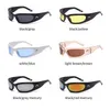Солнцезащитные очки винтажные черные прямоугольники Y2K Солнцезащитные очки для женщин Мужчины роскошные бренд панк Goggle Обертка вокруг спортивных Redeing Sun Glasses Unisex G221215