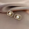 Channel C Letter Earrings Studs Women Fashion Simple Designer Rhinestone Pendant Ear Charm Street Party Jewelry Lucky Gold White K Color 925 Chanells Earring 7873