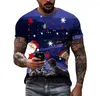 Magliette da uomo Babbo Natale Stampa 3D Summer Personality T-shirt Christmas Carnival Hip Hop Hop Short Short Short Casual Comfort comodo