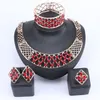 Luxury Bridal Women Dubai Gold Jewelry Sets Nigerian Wedding Costume Statement Necklace Earring Bangle Ring