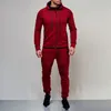 Survêtements pour hommes 2 pièces ensembles survêtement hommes marque automne hiver sweat à capuche cordon pantalon mâle rayure patchwork sweats à capuche bigsweety 230222