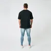 Camisetas masculinas de impressão elegantes tops fitness algodão camisa de algodão curta manga muscular risques de bodybuilding roupas de ginástica masculina tee solta