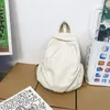 School Bags Female Fashion High Street Canvas Book Backpack Back To Student Trend Casual Soft Cotton Fabric Laptop Rucksack Bag