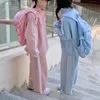 Damen Zweiteilige Hose Hoodie 2 Stück Sport JK Kawaii Jogginghose Hosen Sets Adrette Mädchen Sommer Streetwear Casual Koreanisch 230222