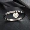 Armreif Mode Doppel herzförmige Anhänger Armband hochwertige Edelstahl Manschette Armbänder Armreifen für Frauen