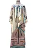 Ubranie etniczne Plus Size Modna nadrukowana Kaftan Bohemian Loose Beach Sukienki Dashiki African Abaya szat