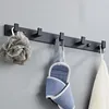 Soportes de almacenamiento Bastidores Ganchos de pared de aluminio Puerta Trasera Llaves Colgador de ropa Baño Bata negra Abrigo Toallero Gancho Organizador de cocina Accesorios 230221