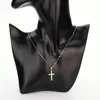 Kedjor PZ smycken Zircon Cross Pendant Necklace Link Chain Statement for Women