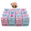 Geschenkomschakeling 12pcslot Baby Shower Candy Box Laser Cut Kraft Paper Boxes Baby Shower Gunsten Gunder Reveal Party Supplies Boy Girl Cadeaum Bags 230221