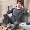 Vêtements de nuit pour hommes Automne hommes pur coton complet pyjamas plaid vêtements de nuit grands chantiers L-4XL pyjama ensembles décontracté sommeil salon pyjamas Pijamas Hombre 230221