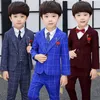 Ensembles de vêtements Tuxedo formel bébé garçon costumes de mariage à carreaux enfants uniforme scolaire élégant enfants cérémonie vient enfant en bas âge vêtements de fête W0222