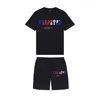 Herrspår 2023 Tryckt två-stycken Herrmärke Cotton Short Sleeve T-shirt Shorts Casual Sports Set