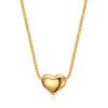 Pendant Necklaces Womens Short Chain Simple Gold Plated Stainless Steel Heart Clavicle Choker Necklace For Women Girls Jewerly Gifts Drop