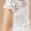 Kız Elbiseler Çiçek Aplike Kolsuz Çocuk Doğum Günü Partisi Pageant önlükleri Düğünler İlk Cemaat Zarif 2-14t
