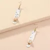 Dangle Earrings Fashion Personality Sand Silver Gold Copper Wire Rectangle Manual Natural Freshwater Pearl Ear Hook