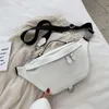 Sacs de taille Mode Sauvage Sac Femme Pur Blanc Nylon Boucle En Métal Somme Par Bande Fanny Pack Bananka Satchel Ceinture Ventre