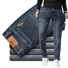 Jeans masculinos de inverno homens jeans jeans Casual Stretch encerrado de jeans reto Cowboy Student calça clássica clássica de grossa calças 230222