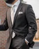 Męskie garnitury Blazers 2 sztuki Mężczyźni garnitura Tailormade Brown Pinstripe Business Wedding Formal Causal Prom Daily Daired Coatpants 230222