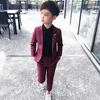 Completi di abbigliamento Bayi Laki-laki Cocok per Anak-anak Anak Jaket Blazer per Anak 2019 Hitam Musim Semi Mantel Celana 2 Buah Setelan Formal Pernikahan anak W0222