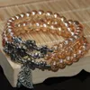 Strasowe pasma 10 kolorów galwozna kryształowe koraliki bransoletki wielowarstwowe Bieć dla kobiet 6 mm okrągłe wisiorek biżuteria B2244 Kent22