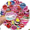 Adesivos de carro pacote de 50pcs por atacado Sexy Girls Red Lip Colorf Dente ADT Decal
