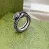 2024SS Designer Silber Snake Love A Ring Weiß Kupfer für Herren Damen Modeliebhaber Ringe Paare Ringe mit Box Männer Frauen Herz Bague